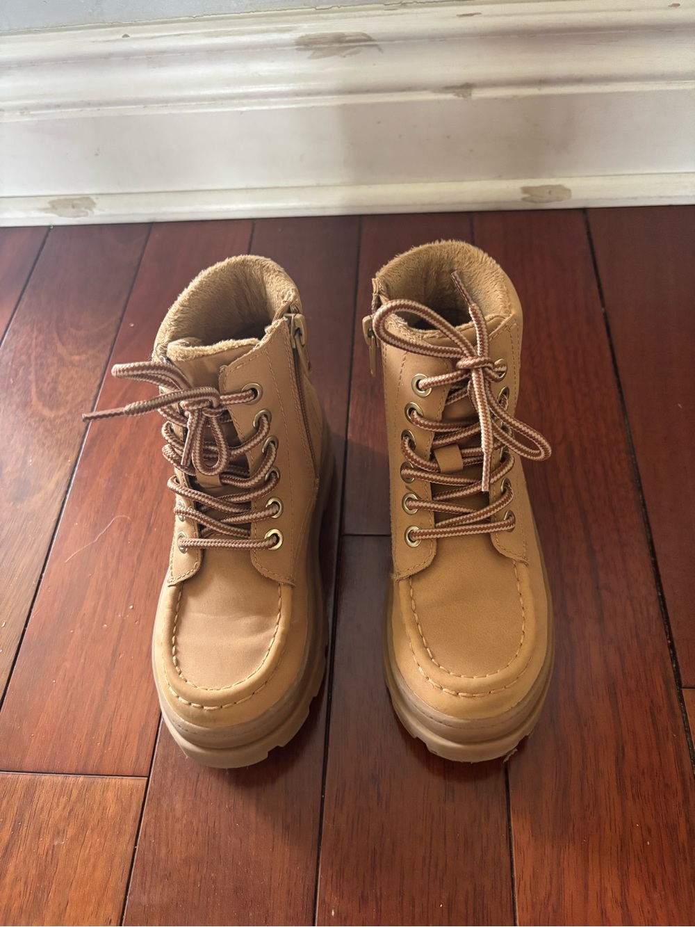 H&M Tan Kids Lace-Up Boots
